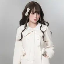 胡桃木JK初雪オリジナルウールコート【清楚系・アカデミックスタイル・ロリータ秋冬】