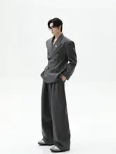 ヴィンテージ風カジュアルスーツ【向日葵装飾付き・ゆったりストレートパンツ】（セットアップ対応）