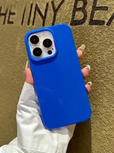 高級感あるiPhone用ケース【ブリリアントブルー・全包カバー・ソフトシリコン】