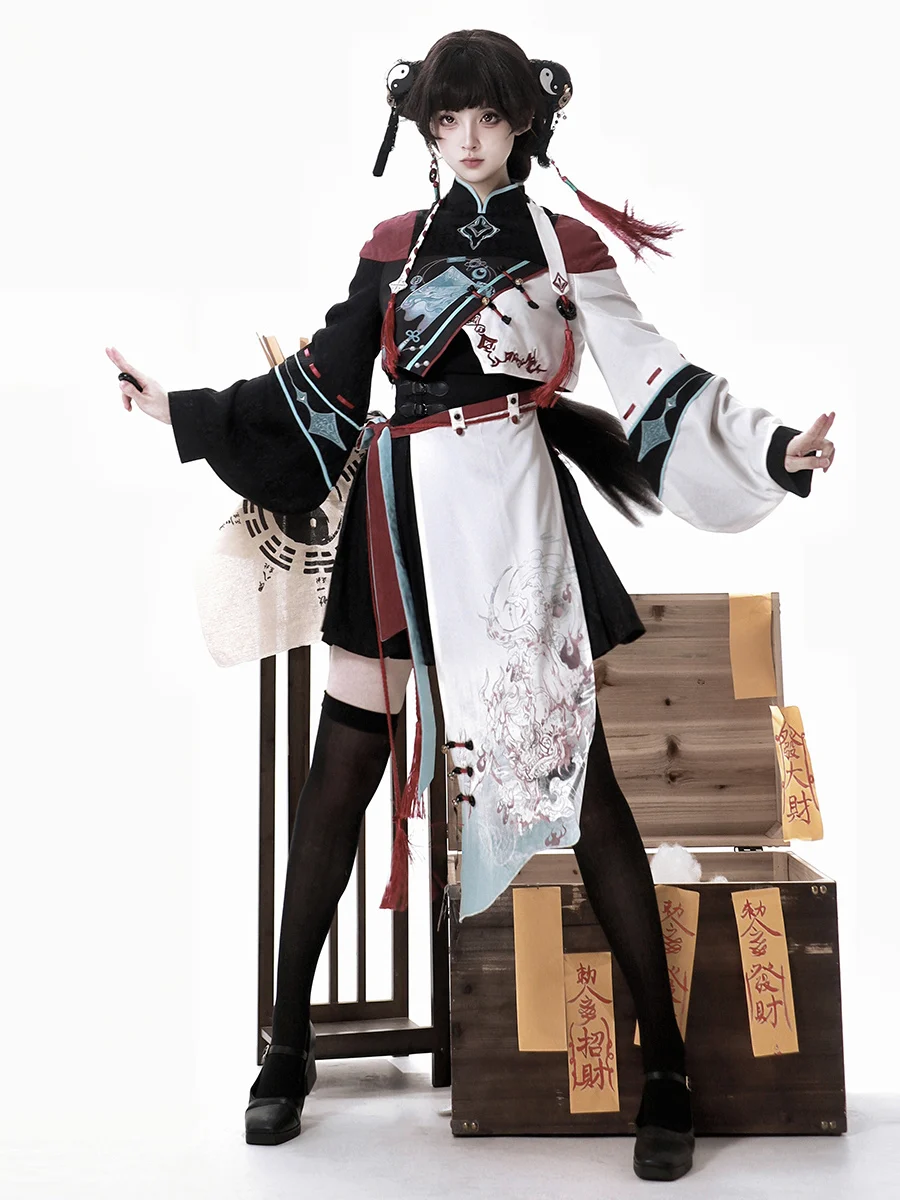 オリジナルデザインの中華風ロリータハロウィン衣装「妖怪捉え師」セット：雰囲気と実用性を両立