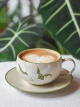 コーヒーカップセット ラテカップ ユリ 陶器 ハンドメイド