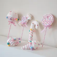 カラフルなキャンディケイン型のクリスマスツリー装飾品【可愛い毛糸編み・子供向け】
