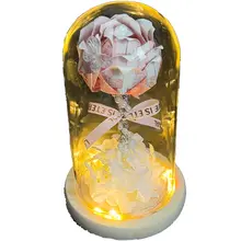 DIY手作りガラスドーム入りのローズブーケ【の花・誕生日プレゼント用・材料キット】
