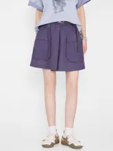 夏用アウトドア風ショートスカートパンツ【ワイドレッグ・フィット】（セットアップ対応）