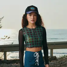 レトロアメリカンスタイルの弯曲つばキャップ【通気性・スケートボード・ストリート・サーフィン用】