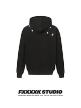 アメリカンビンテージ風 ダイジー刺繍入りフード付きカップルパーカ【フィット・ユニセックス】（セットアップ対応）