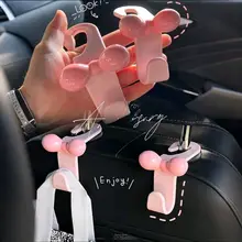 カーチャーム バタフライデザインの車載フック【ピンク・車内収納用・女性向け】