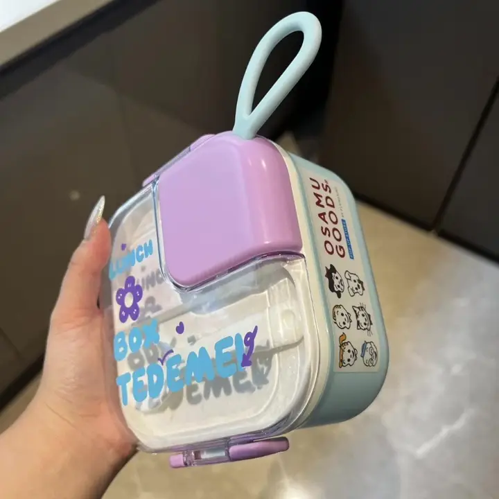 304ステンレス製ランチボックス【持ち運び便利・密封・漏れ防止・仕切り付き】