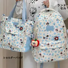 可愛いカートゥーンデザインの女子用リュックサック【大容量・多層構造】（セットアップ対応）