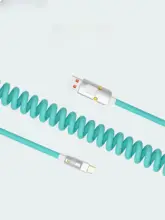 極上の柔らかさの手作りデータケーブル【急速充電対応・汎用USB-A・ゴム製スパイラル】
