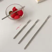 304ステンレス製フルーツフォーク【子供用・おしゃれなデザート用・長め・食品グレード】