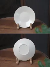 素朴なデザインの白いお皿【芝麻釉】（セットアップ対応）