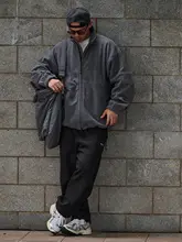 Broshood 23AW ゆったりフィット フリースパッチワークジャケット