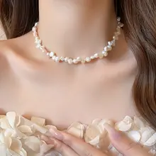 不規則バロック天然真珠ネックレス【高級感・ミニマリスト・鎖骨用】