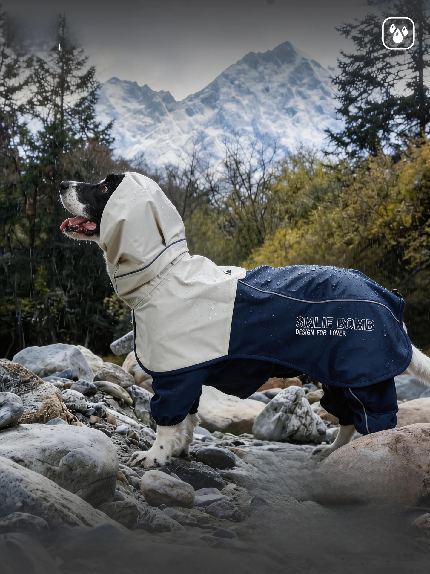 犬用防水ハードシェルジャケット：春夏用防風・保温機能と機洗い対応の実用性