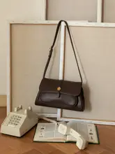 植物タンニンなめし牛革のフラップショルダーバッグ【レトロスタイル】