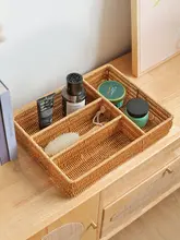 Kens テーブル用リモコン＆カトラリー収納ボックス【フェイクラタン・キッチン引き出し用・セパレートデザイン】