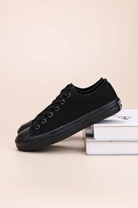 Feiyue 全黒カジュアルキャンバスシューズ【ローカット・男性用・レトロデザイン】