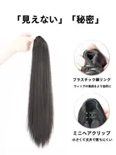 女用ウィッグ ポニーテールクリップ【自然な長さのストレートヘア・高ポニーテール・夏用】