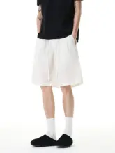 ハーフパンツ メンズ リネン ミニマル ルーズ 通気性 カジュアル 夏 「BLRY」
