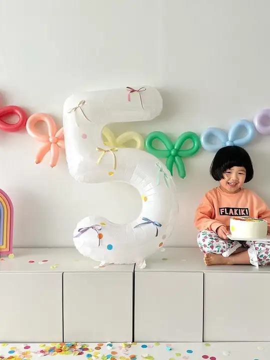 バルーン バナー 子供 誕生日パーティー 雰囲気セット 写真小道具 背景装飾 リボン スタイル