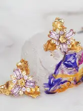 シンプルでエレガントなアイリスデザインの取り外し可能なジルコニアピアス（セットアップ対応）