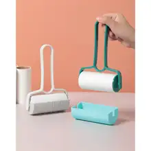 リリース可能なロール式粘着毛取り器【衣類用・ホコリ・ゴミ除去・交換用紙付き】