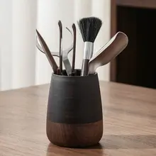 胡桃の木製 現代的な茶器用品【茶挟み・茶針・茶ブラシ】