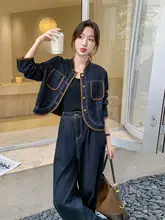 デニムトップス【春秋用・女性・青色・カジュアル】（セットアップ対応）