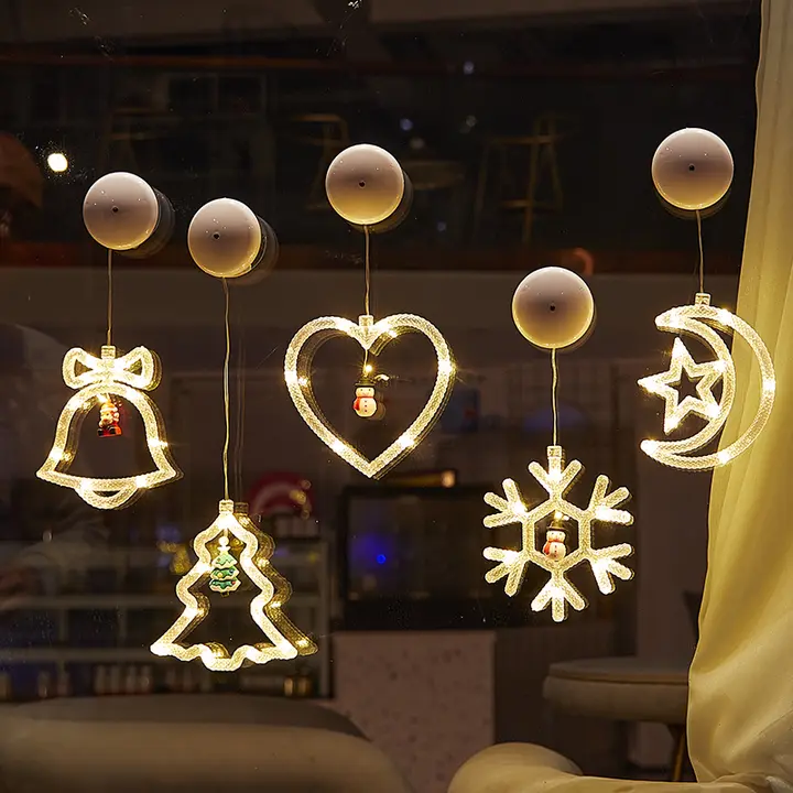 クリスマス装飾用 吸盤付きライト【ドア飾り・クリスマスツリー用・雰囲気を演出】