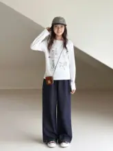 デニムパンツ キ  ッズ ガールズ ダッドデニム カーブド ルーズ カジュアル 韓流 秋