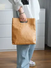 レトロデザインの防水ダッポン紙トートバッグ【極上の柔らかさ・おしゃれな手持ち】