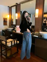 加絨デニムパンツ【冬用・女性・ストレート・暖かい】