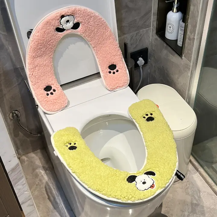 かわいい犬デザインのトイレマット【抗菌・厚手・滑り止め】