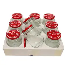 耐熱ガラス製密閉容器【トマトソース用・食品保存・キャップ付き・丸型】