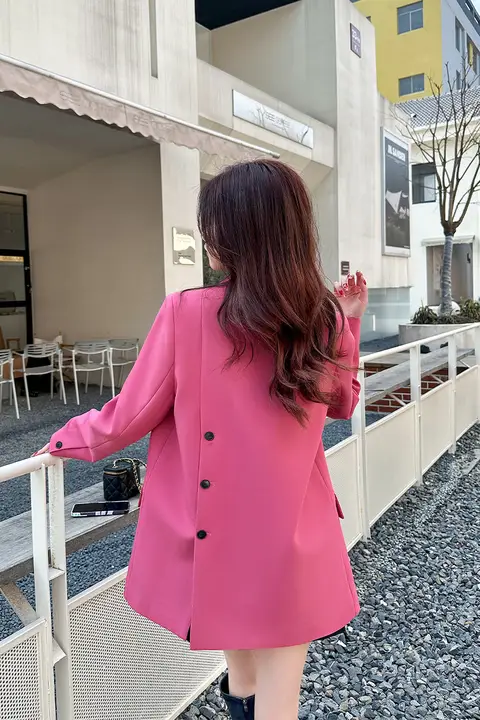 流行のマゼンタ西洋ジャケット【ゆったりとしたカジュアルデザイン・春秋用】