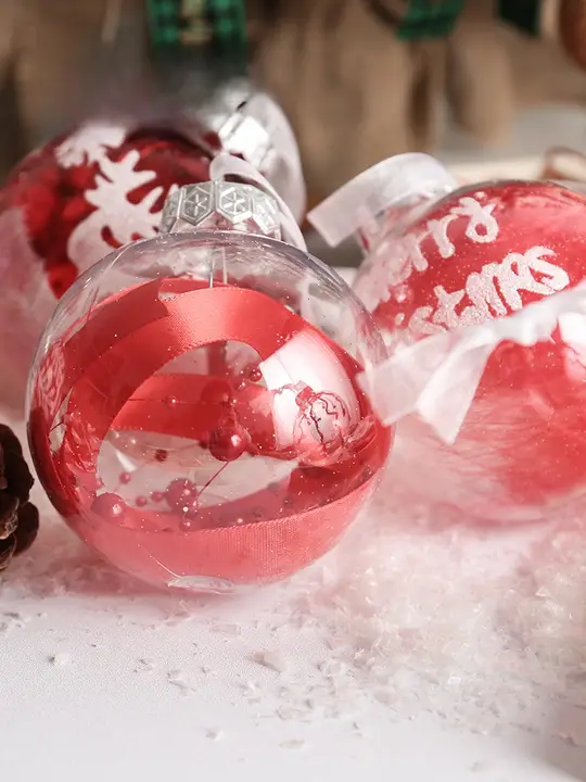 クリスマスオーナメント 透明ボール 手描き カラフル DIY ハンドメイド素材 クリスマス飾り ギフト