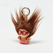 ファニーなモフモフ人形の壁掛け装飾【クリエイティブデザイン・毛根のあるかわいいアクセサリー】