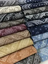民族風カシューナッツ花柄厚手デニムコットン印刷生地【パッチワーク・ハンドメイドDIY】