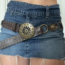 オシャレな小物！アート風デザインの個性的なウエストベルト【ファッションアクセサリー・二点セット（セットアップ対応）】