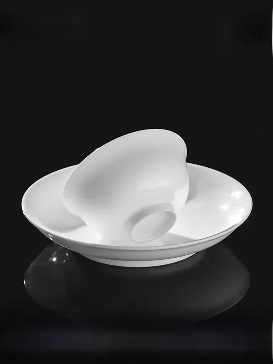 純白陶器の中式食器【高温釉下彩・家庭用・ボウル・プレート・スープボウル】