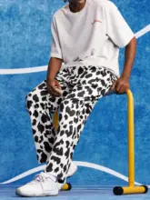 VEIDOORN 牛柄デザインの九分丈パンツ【薄手・夏秋用・メンズ・バスケットボールトレーニング・ストレートカット】