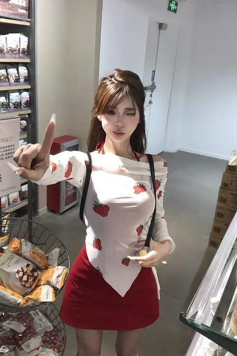 華やかな赤のAラインスカート【夏用・ローウエスト・体型カバー】（セットアップ対応）