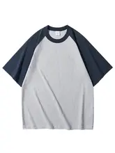 ヴィンテージ風 コットン混合ショートスリーブTシャツ【夏用・ラグランスリーブ・厚手・カジュアル】