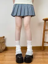 春夏用 薄手レース付きロリータ風レッグウォーマー【JKスタイル・原宿風】
