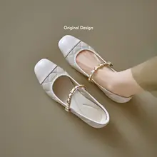 羊皮製 バレエシューズ【フレンチスタイル・内増高・マリージェーン】