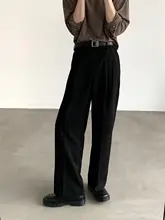 白色ストレートパンツ メンズ【高級感・ドレープ・ウエストハイ・カジュアル・ゆったり】