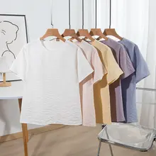 高級感ある桑蚕絲素材の短袖Tシャツ【夏用・ストーンテクスチャー】