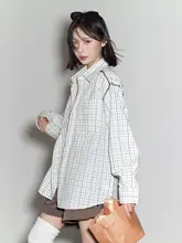 チェック柄長袖シャツ【春用・ゆったりシルエット・ユニセックス】