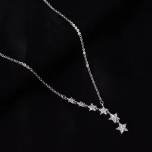 S925純銀製 星モチーフネックレス【シンプルなデザイン・流れ星風・鎖骨チェーン】